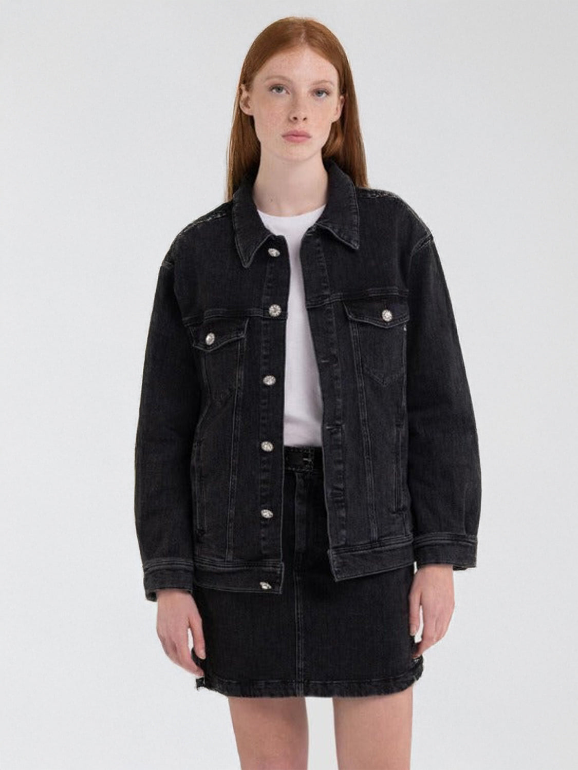 Denim Jacket With Jewel Buttons