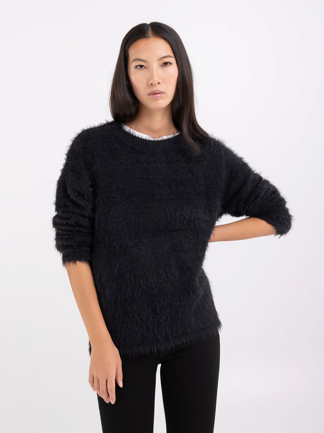 Hairy Yarn Knit - Black