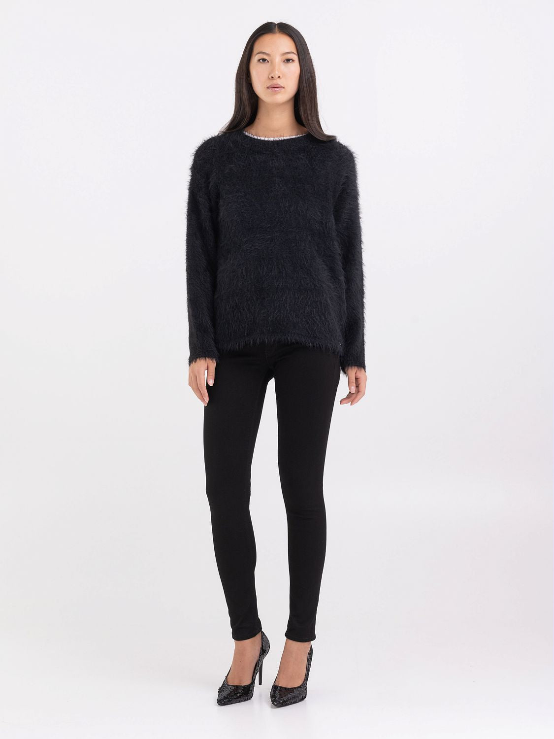Hairy Yarn Knit - Black