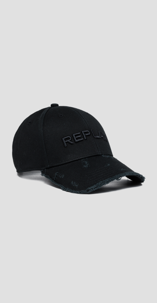 Aged Embroidered Logo Cap