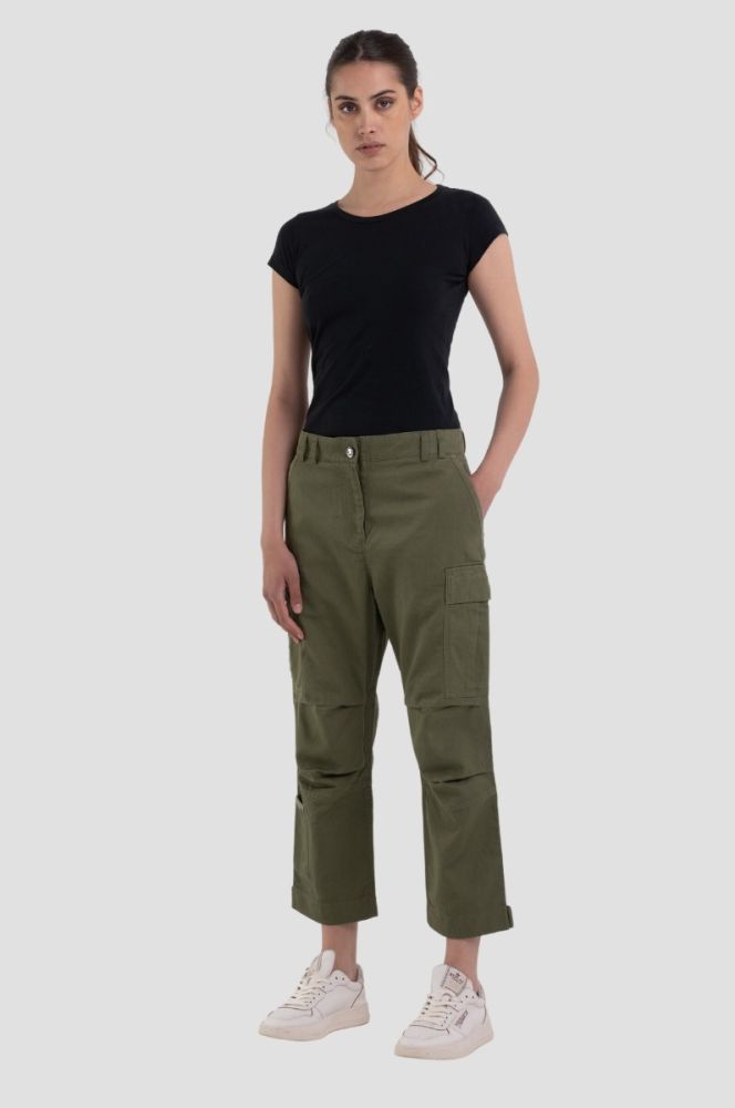 TAPERED LINEN CARGO PANTS 