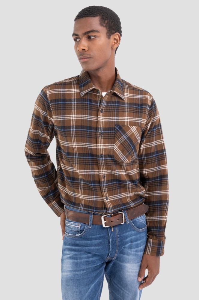 CHECKED COTTON FLANNEL SHIRT