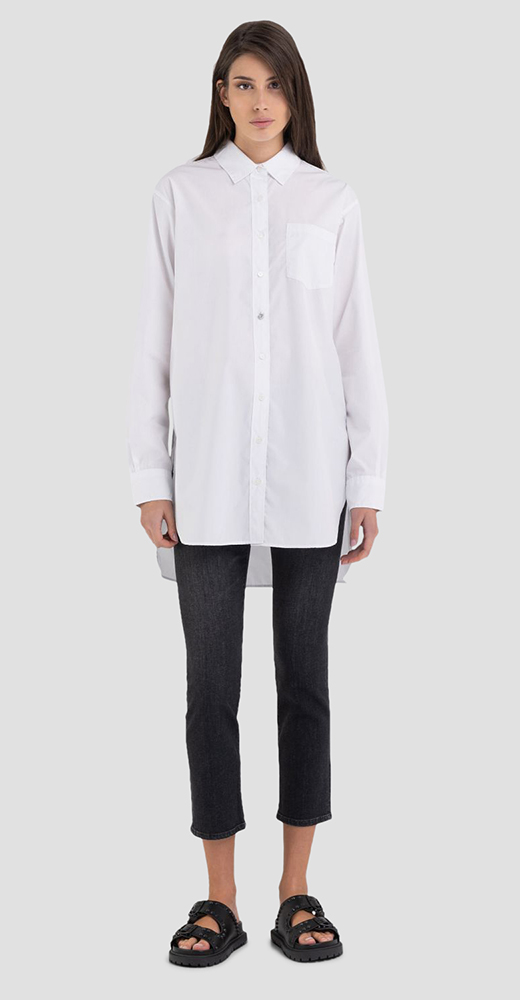 LONGLINE RELAXED COTTON SHIRT